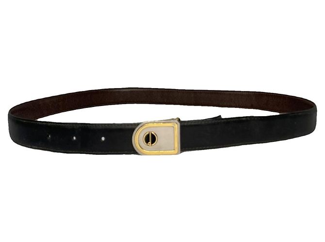Alfred Dunhill Cinturón de cuero negro DUNHILL