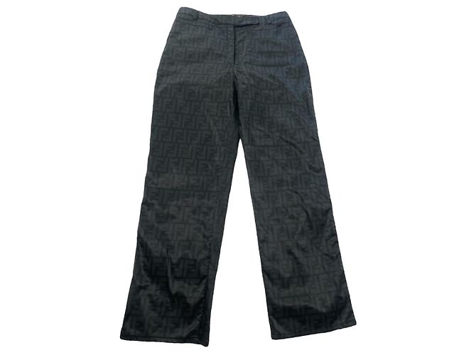 Pantaloni in poliestere neri Fendi Nero