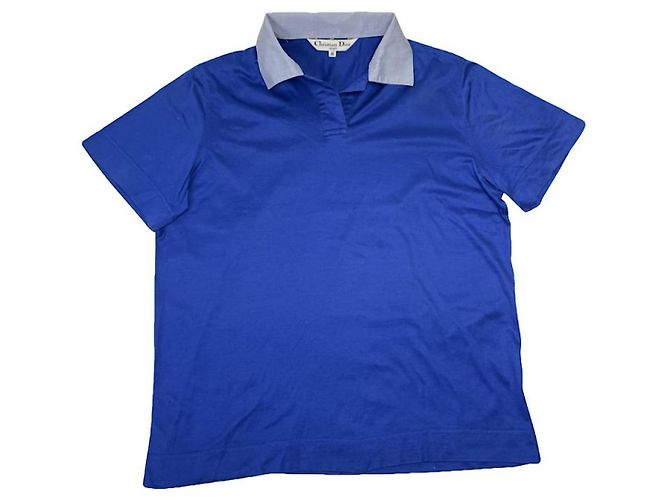 Christian Dior Polo in cotone blu Dior Homme