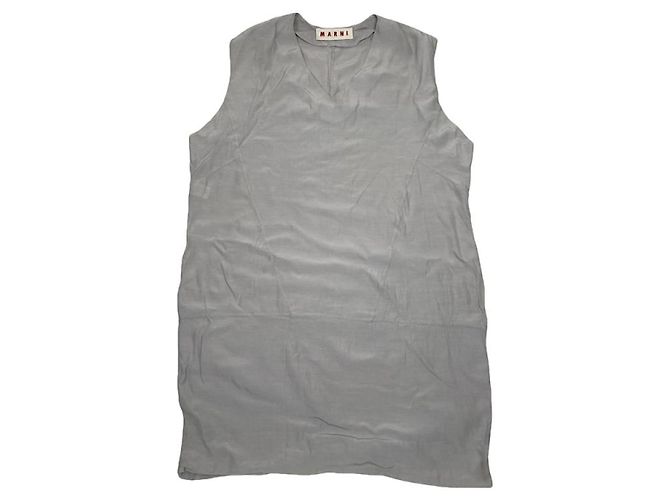 Vestido de algodão prateado Marni Prata