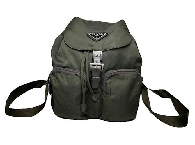 Sac à dos en polyester vert Prada