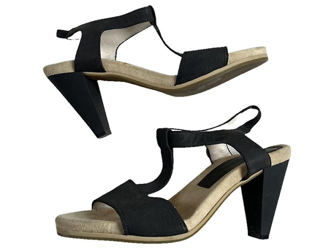 Schwarze Lederabsätze von Jil Sander
