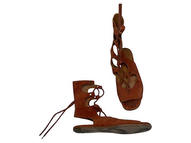 Chloé Victoria orange Leder Sandale