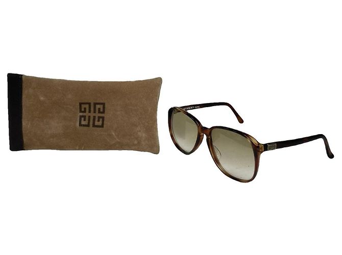 Óculos de sol de plástico marrom Givenchy