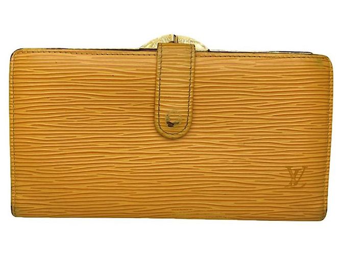 Cartera de cuero naranja Louis Vuitton Twist