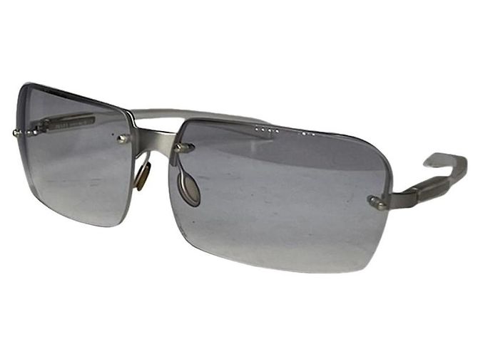 Prada Silver Plastic Sunglasses Silvery