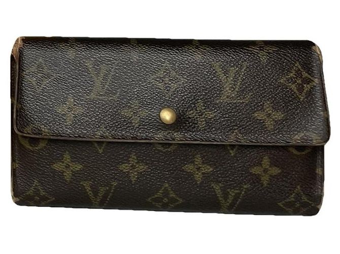 Cartera de cuero marrón Emilie de Louis Vuitton Castaño