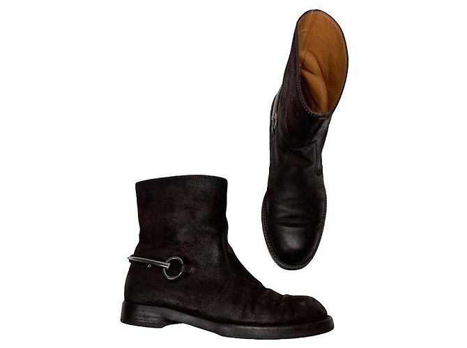 Stivale in pelle nera Gucci Nero