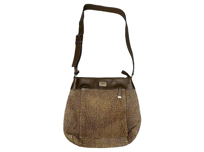 Autre Marque BORBONESE braune Lederhandtasche