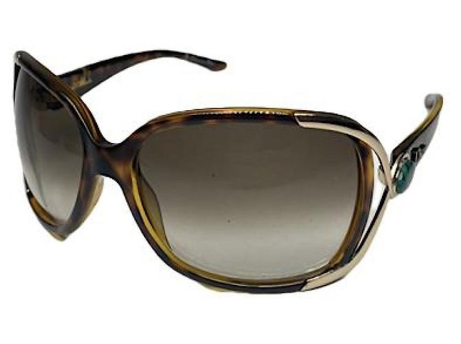 Óculos de sol de plástico marrom Dior