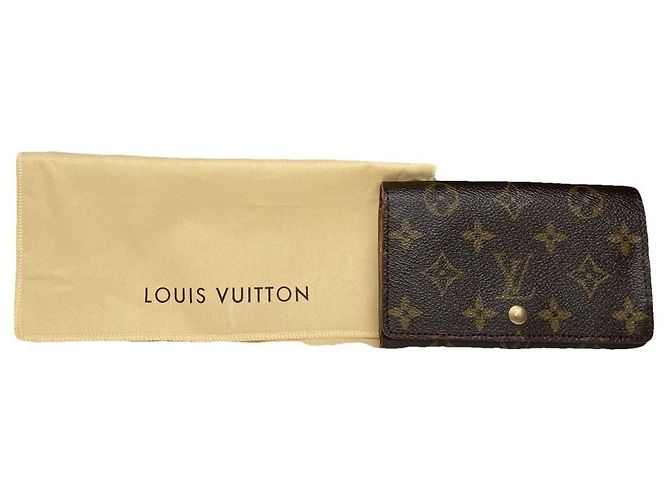 Billetera de cuero marrón Louis Vuitton Juliette Castaño