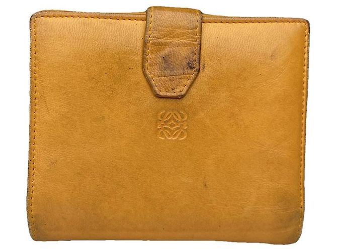 Loewe Puzzle Orange Leather Wallet
