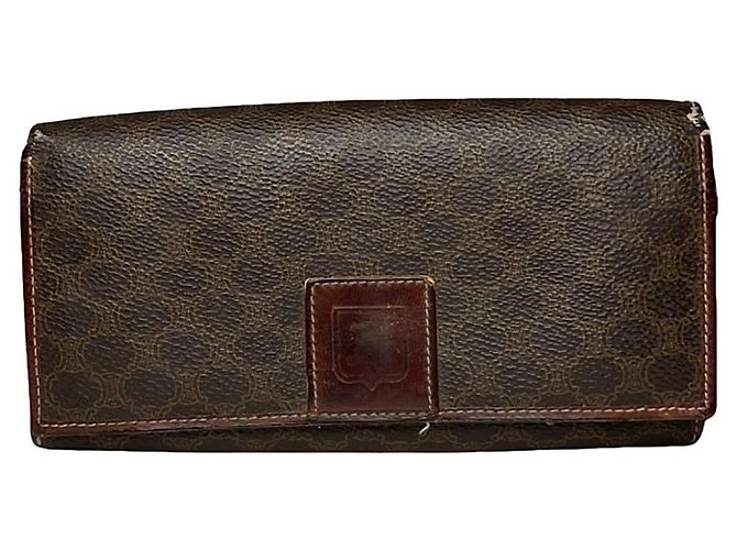 Céline Portafoglio in pelle marrone Celine Triomphe