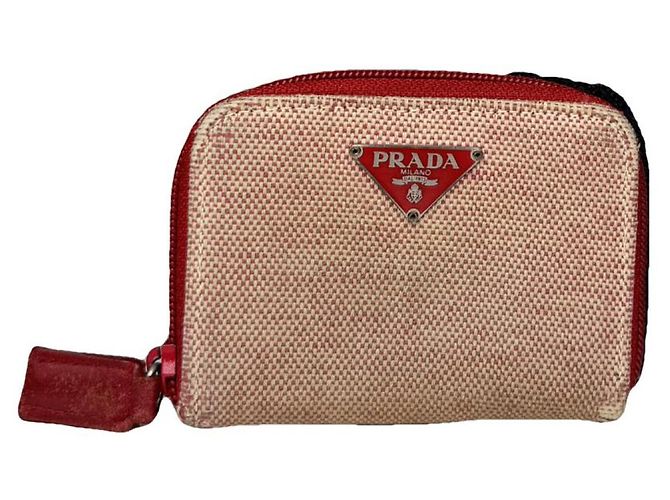 Bolsa de couro vermelho Prada Tessuto