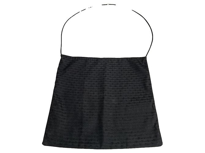 Bolso de mano de algodón negro Dior Saddle