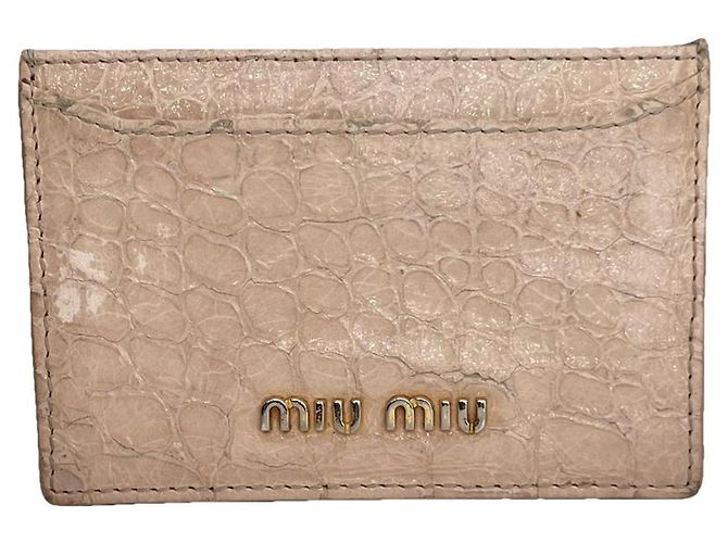 Beige Lederhandtasche Miu Miu