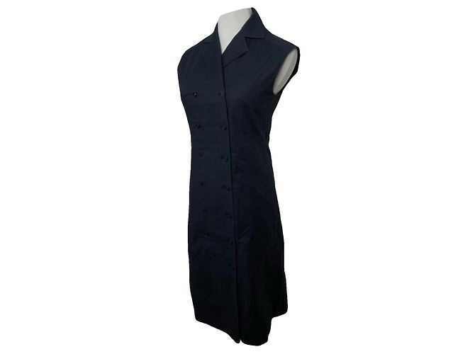 Vestido de algodón azul marino de Balenciaga
