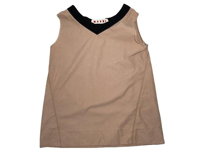 Top de algodão Marni Brown Marrom