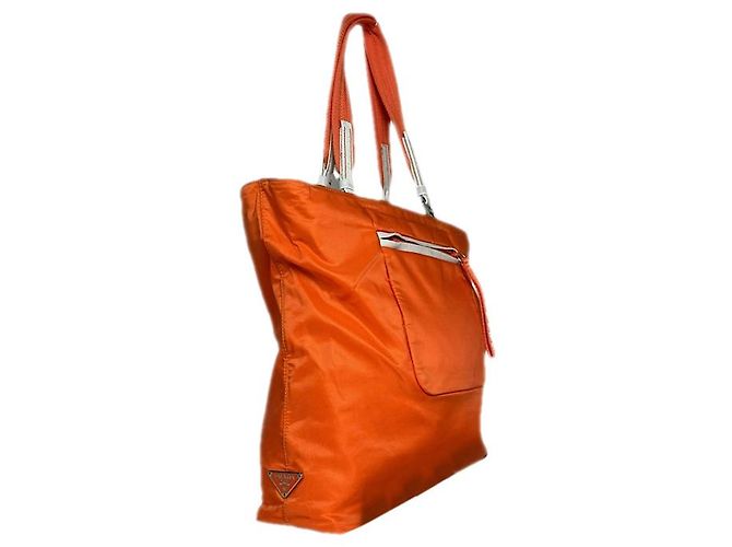 Prada Bibliothèque Orange Polyester Handtasche