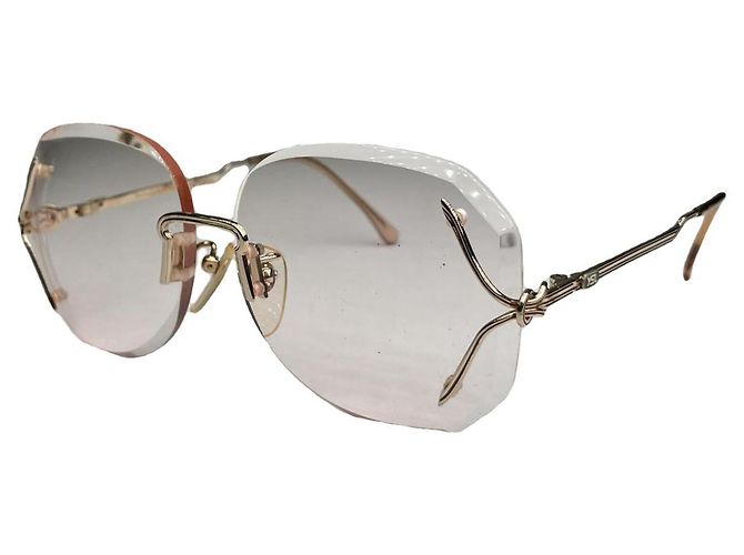 Lunettes de soleil en métal rose Yves Saint Laurent