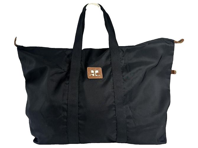 Courreges Sac de voyage en polyester noir Courrèges