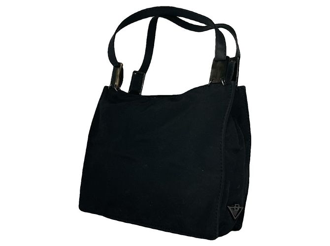 Borsa a mano in cotone nero Bottega Veneta