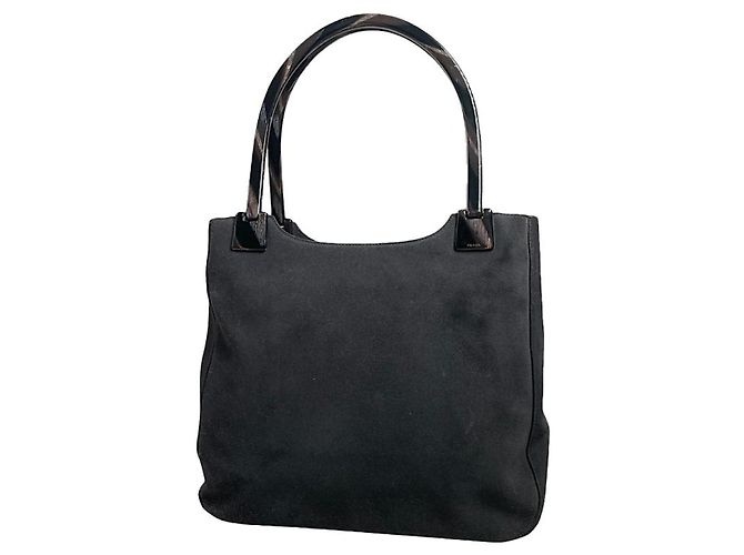 Borsa a mano in suede nero Prada Mirage