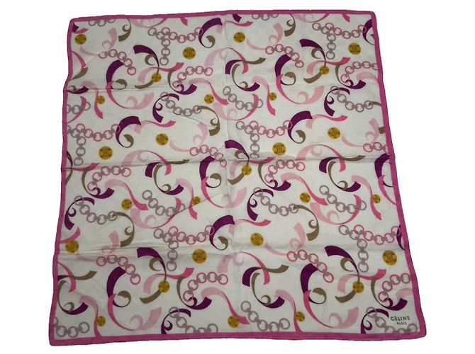 Céline Cachecol de seda rosa Celine