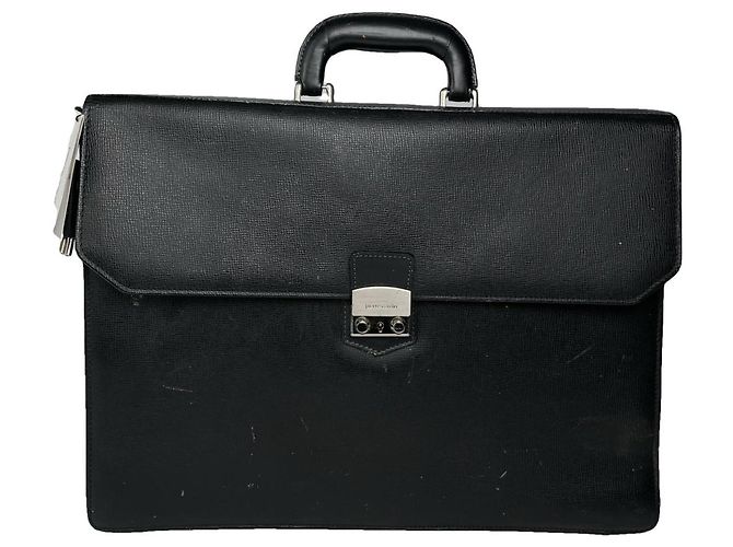 Schwarze Lederhandtasche von Pierre Cardin