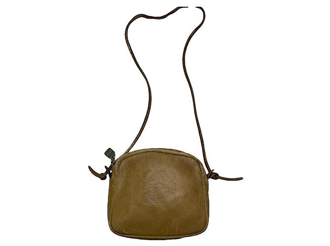 Sac à main en cuir beige Loewe Amazona