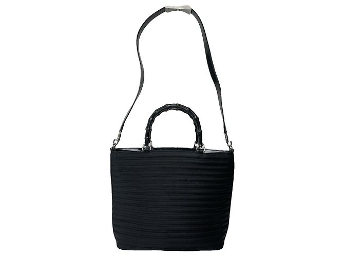 Gucci Diana Bamboo schwarze Polyester-Handtasche