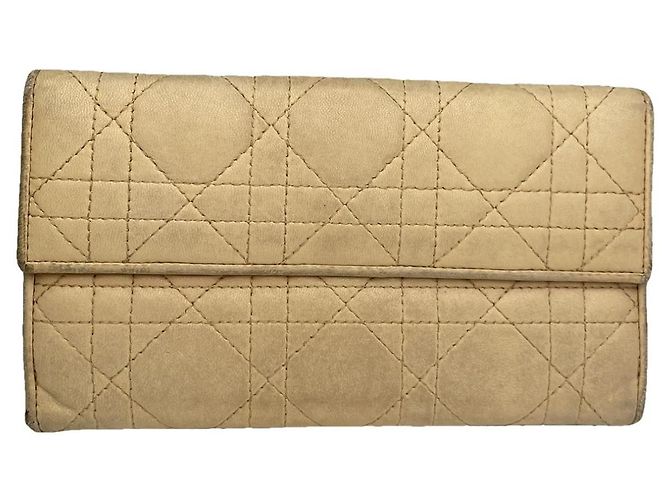 Billetera de algodón beige Dior Diorama