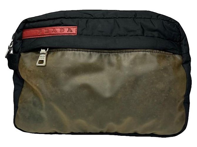 Pochette en polyester noir Prada