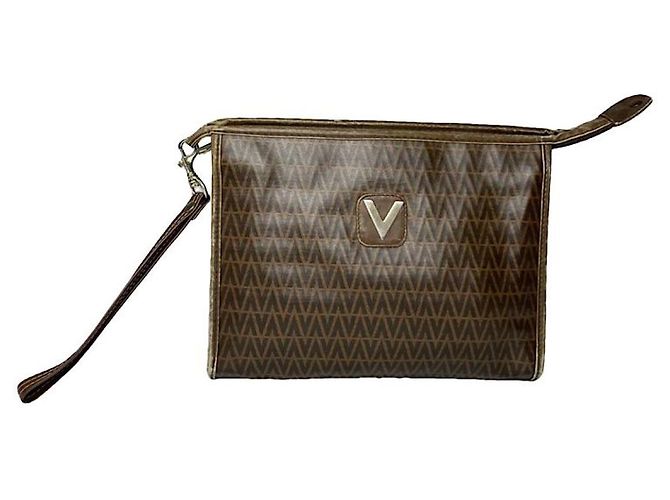 Autre Marque MARIO VALENTINO Braune Leder-Clutch
