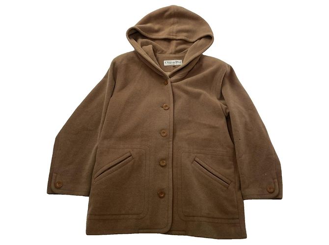 Trench coat de lã marrom Dior