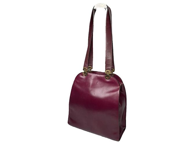 Céline Bolso Tab Celine de cuero patent burdeos