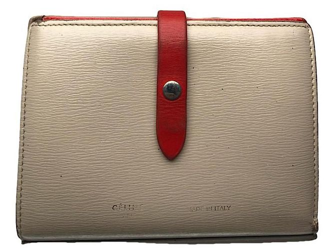 Céline Celine Triomphe Beige Leather Wallet