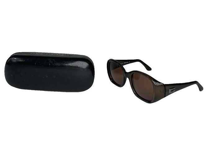 Lunettes de soleil en plastique marron Gucci