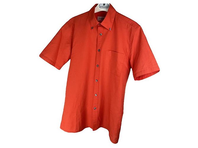 Camicia di cotone rossa Yves Saint Laurent