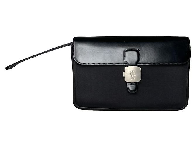 Alfred Dunhill schwarze Lackleder-Handtasche