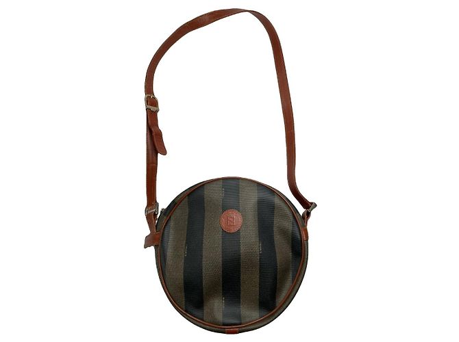 Bolsa de couro marrom Fendi
