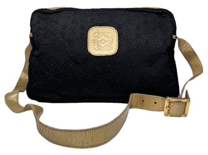 Borsa a mano in cotone nero Loewe Amazona