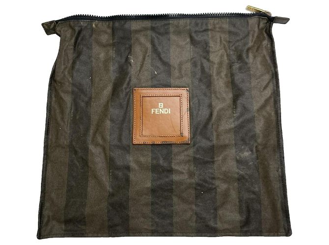 Bolso de mano de algodón negro Fendi