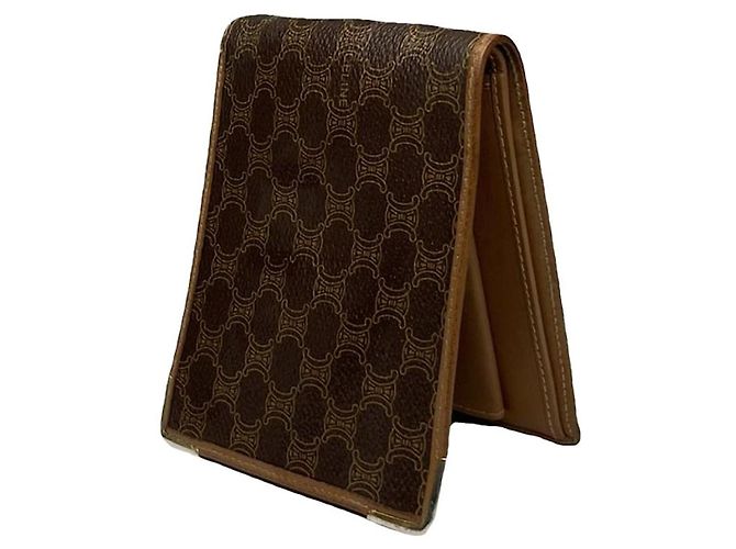Céline Celine Triomphe Beige Leather Wallet
