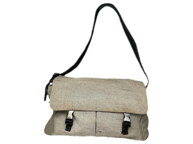 Bolsa de jeans de denim prateado da Prada Prata