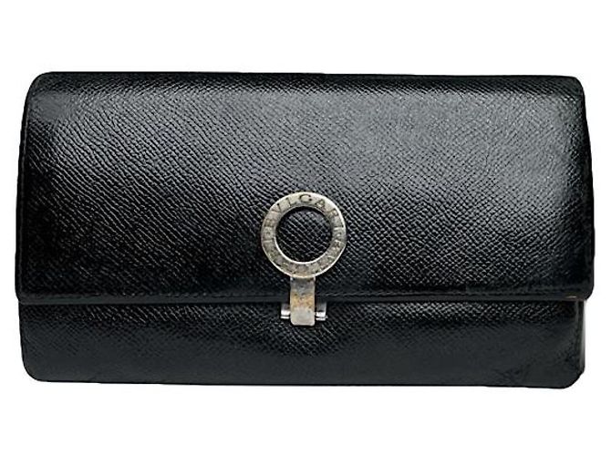 Bulgari Bvlgari Serpenti Black Leather Wallet