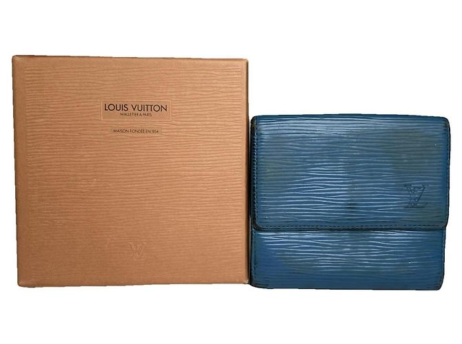 Cartera de cuero azul Louis Vuitton Twist