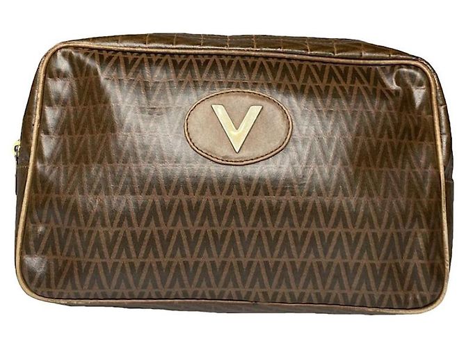 Autre Marque MARIO VALENTINO Braune Leder-Clutch