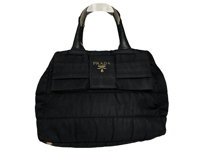 Prada Diagramme schwarze Polyester-Handtasche