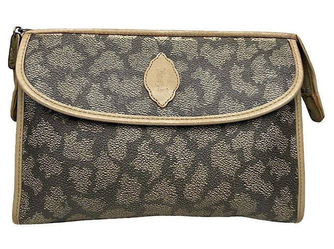 Yves Saint Laurent Black Leather Clutch Bag 